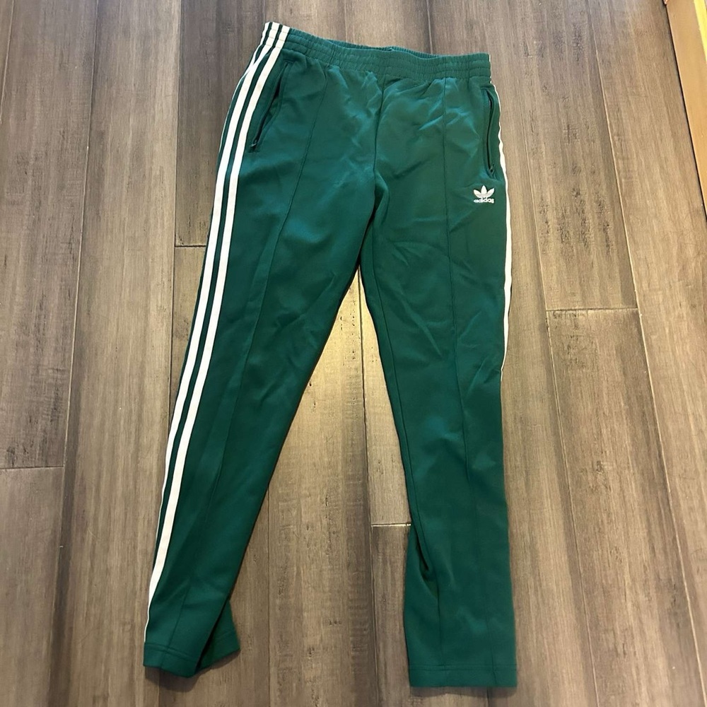 Green adidas pants